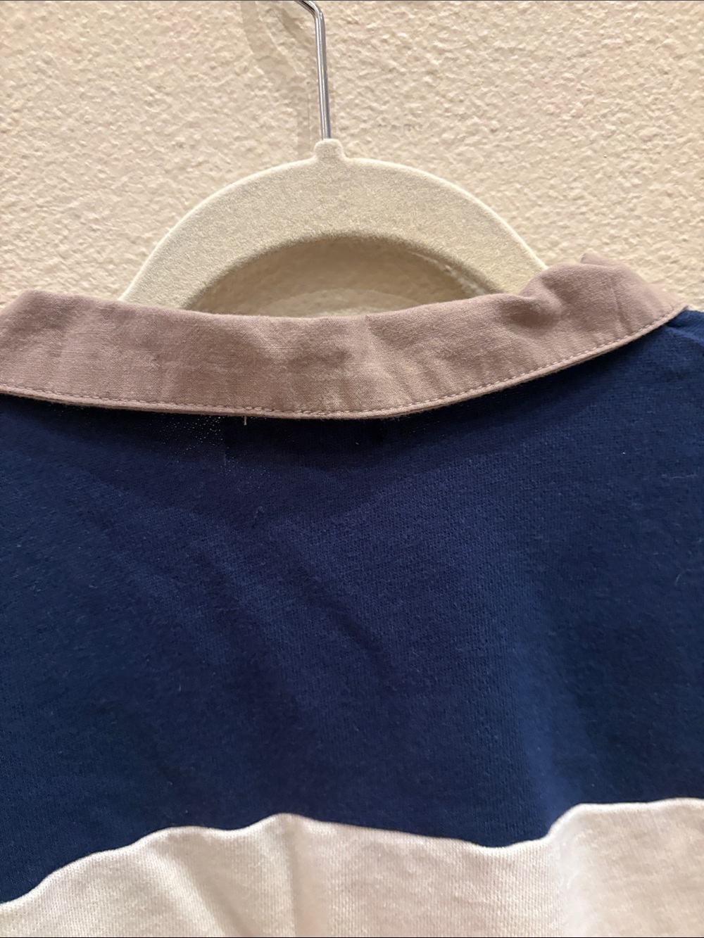 Z Supply Navy, White & Tan Striped Cropped Rugby Pullover - Picture 7 of 8